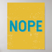 Nope épinglé Typographie de Grunge Jaune Bleu