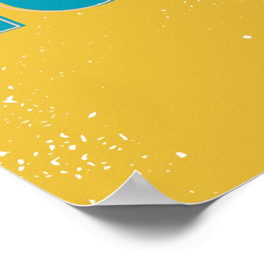 Poster NOPE - Typographie en Jaune et Bleu (Coin)