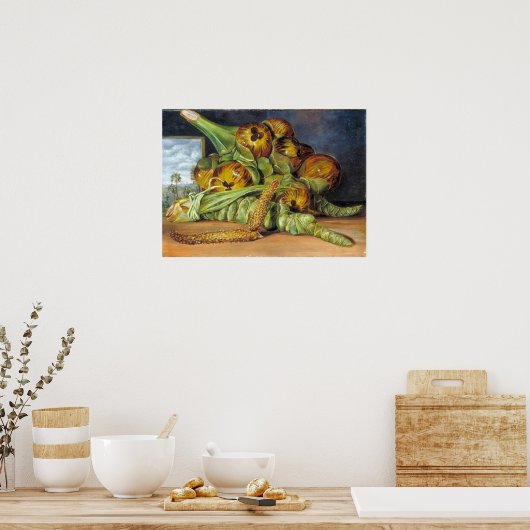 Poster Nord - Fleurs, Fruits, Palmyre, Java 1870 (Cuisine)