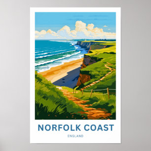 Poster Norfolk Cast Angleterre Travel Print