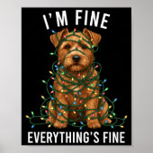 Poster Norfolk Terrier Christmas I'm Fine Everything Is F (Devant)