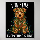 Poster Norfolk Terrier Christmas I'm Fine Everything Is F (Devant)