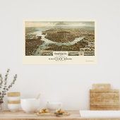 Poster Norfolk, VA Carte panoramique - 1892 (Cuisine)