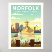 Poster Norfolk Virginie vintage (Devant)