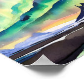 Poster Norlight Watercolor Art Imprimer (Coin)