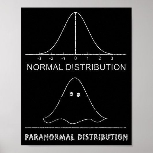 Poster Normal Paranormal Distribution Funny Math Ghost Ha (Devant)