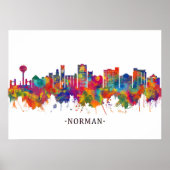 Poster Norman Oklahoma Skyline (Devant)