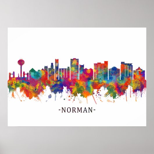Poster Norman Oklahoma Skyline (Devant)