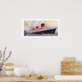 Poster Normandie de la French Line (Cuisine)