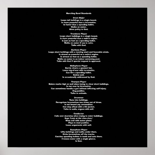 Poster Normes de bande de marquage (Devant)