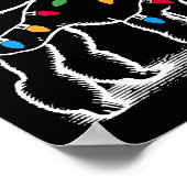 Poster Normes Poodle Feux de Noël Santa Hat Xmas D (Coin)