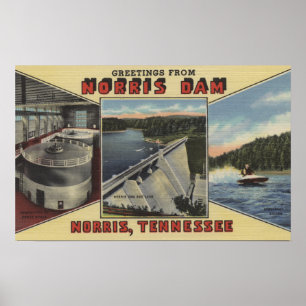 Poster Norris, Tennessee - salutations de barrage de