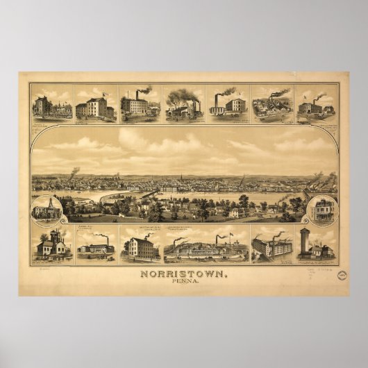 Poster Norristown, Pennsylvanie (1881) (Devant)