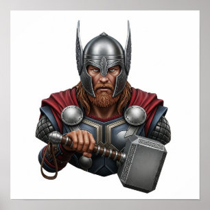 Poster Norse God Thor Portrait
