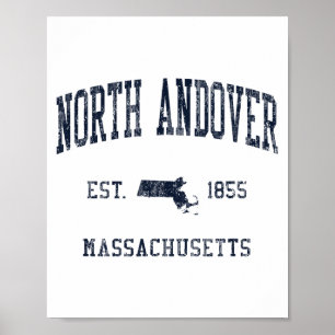 Poster North Andover Ma Jn1 Conception Athlétique Bleue V