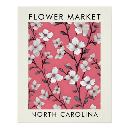Poster North Caroli State Dogwood Flower Market (Devant)