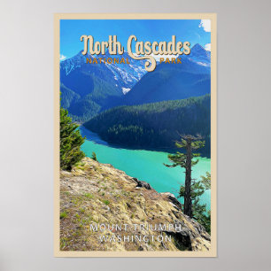 Poster North Cascades National Park Washington Watercolor