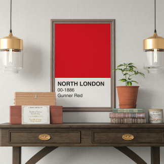 Poster North London Gunner Red - Pleine Largeur