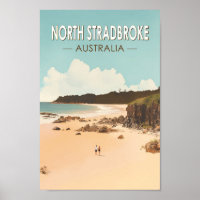 North Strada Island Australie Travel Art Retro