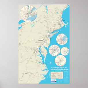 Poster Northeast Rail Map version 1.0