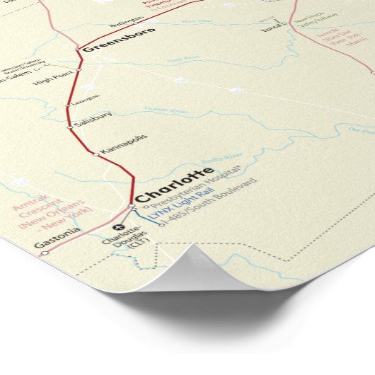 Poster Northeast Rail Map version 2.1 - 29 déc. 2014 (Coin)