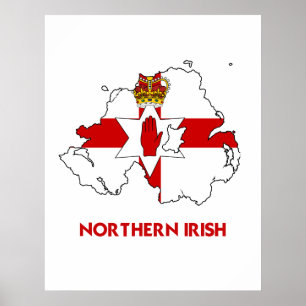 POSTER NORTHERN IRISH MAP