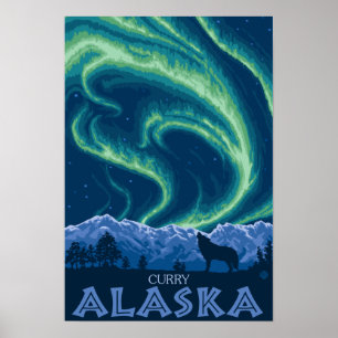 Poster Northern Lights - Curry, Alaska