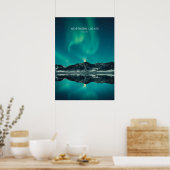 Poster Northern Lights, Islande Travel Artwork (Cuisine)
