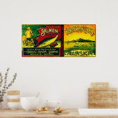 Poster Northern Lights Saumon Can LabelAlimak, AK (Cuisine)