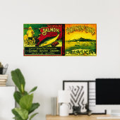 Poster Northern Lights Saumon Can LabelAlimak, AK (Bureau à domicile)