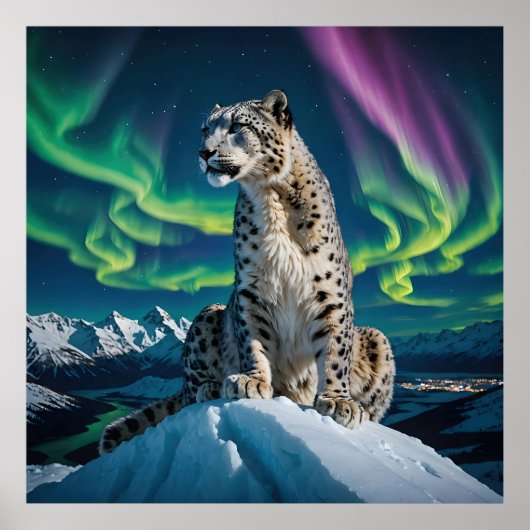 Poster « Northern Sky Wanderer » – Portrait de léopard de (Devant)