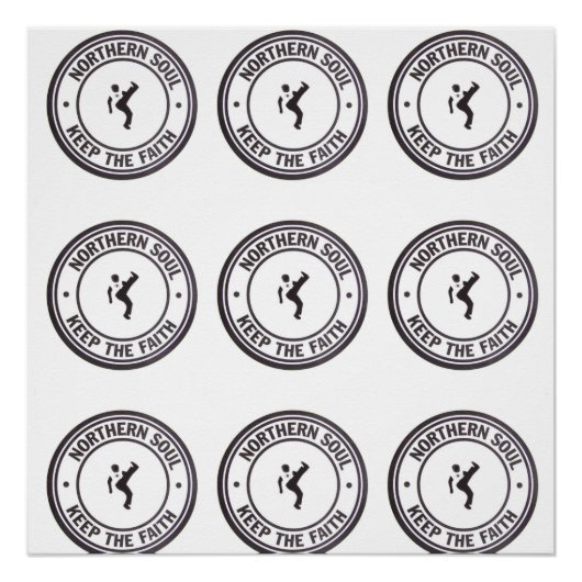 Poster Northern Soul Keep The Faith Slogans & Dancer (Devant)