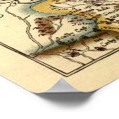 Poster Northumberland Comté Angleterre Ancien Carte Antiq (Coin)