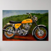 Poster norton commando moto peinture jaune (Devant)