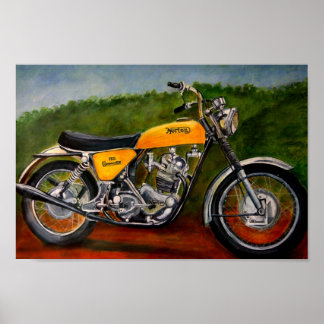Poster norton commando moto peinture jaune