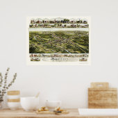 Poster Norton, MA Carte panoramique - 1891 (Cuisine)