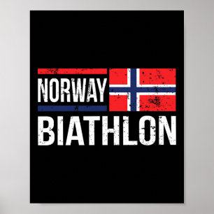 Poster Norvège Biathlon Cible Ski de tir Concours