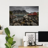 Poster Norvège Cabine des îles Lofoten (Bureau à domicile)