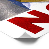 Poster Norvège, couple en vacances hivernales, ski, vinta (Coin)