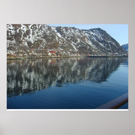 Poster Norvège, entrée d'un fjord (Devant)