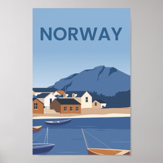 Poster Norvège Illustration de lieux de voyage célèbres (Devant)