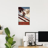Poster Norvège - La maison du ski (Bureau à domicile)