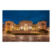 Norvège Oslo Bâtiment De Stockage La Nuit