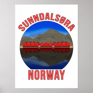 Poster Norvège Sunndalsøra Voyage Norvège
