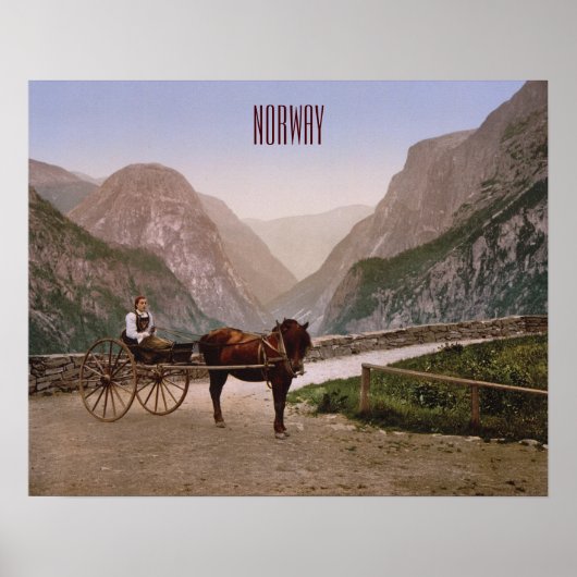 Poster Norvégienne en calèche (Devant)