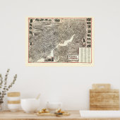 Poster Norwalk, CT Panoramic Map - 1899 (Cuisine)