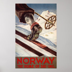 Poster Norway - The Home of Skiing