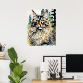Poster Norwegian Forest Cat - Art Chat Imprimer (Bureau à domicile)