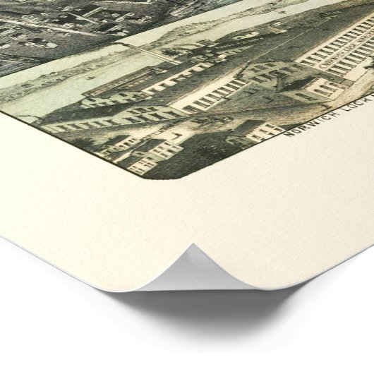 Poster Norwich CT Panoramic Map - 1876 (Coin)