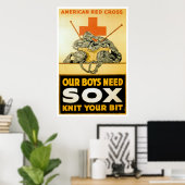 Poster Nos Garçons Ont Besoin De Sox ~ Knit Your Bit (Bureau à domicile)